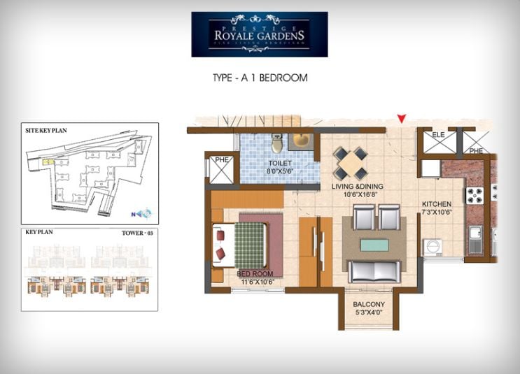 1BHK – A – Prestige Royale Gardens