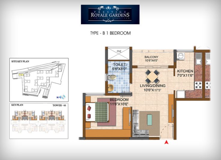 1BHK – B – Prestige Royale Gardens