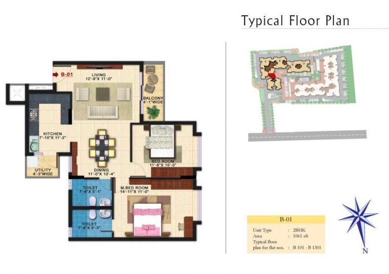 2 BHK – 1061 – Kolte Patil Raaga