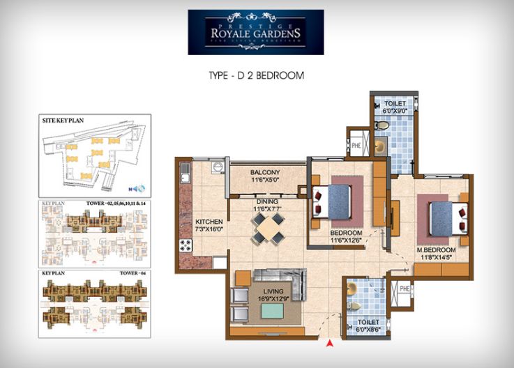 2BHK – D – Prestige Royale Gardens