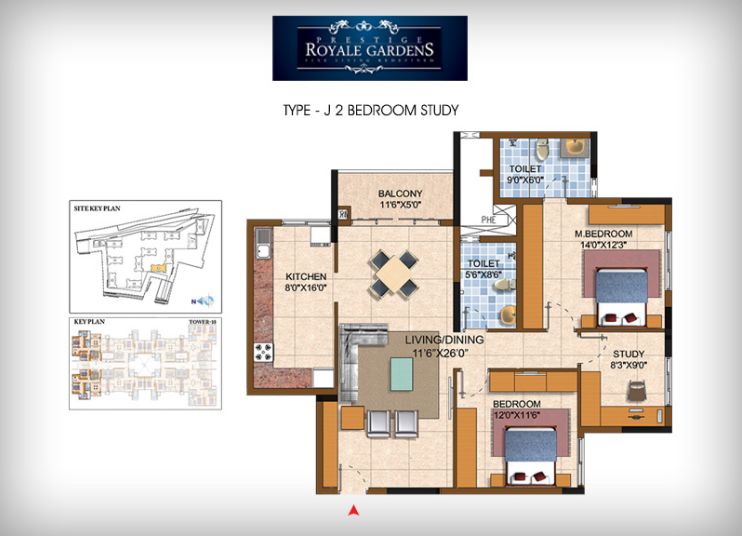 2BHK – J – Prestige Royale Gardens