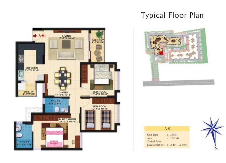 3 BHK – 1197 – Kolte Patil Raaga