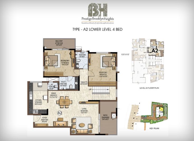 4BHK – A2 – Prestige Brooklyn Heights