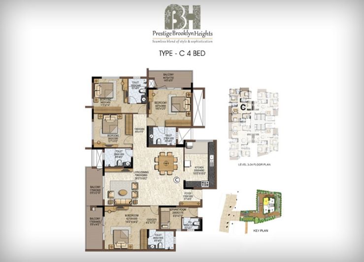4BHK – C – Prestige Brooklyn Heights