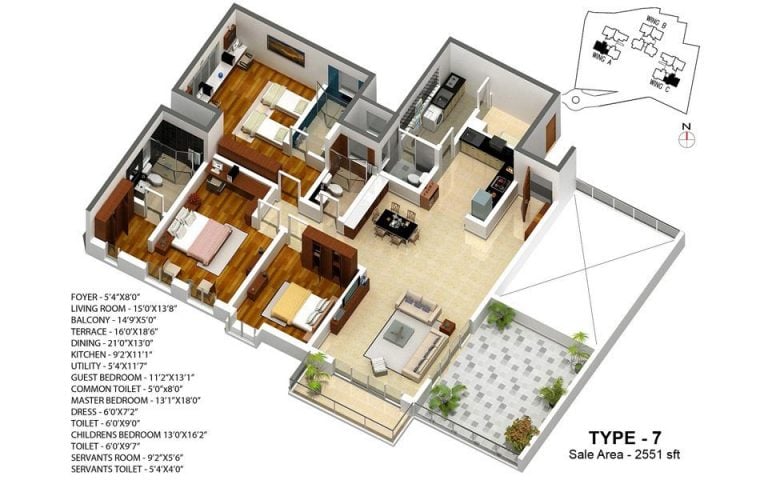 3 BHK – 2551 – Karle Zenith