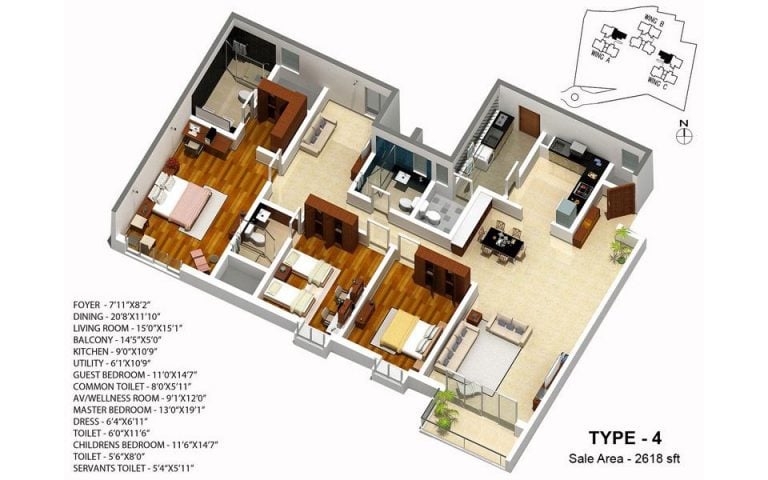 3 BHK – 2618 – Karle Zenith