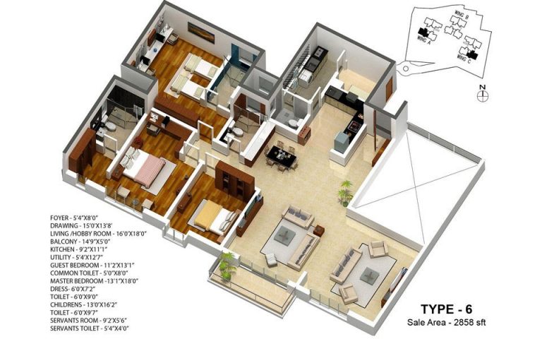3 BHK – 2858 – Karle Zenith