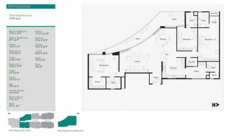 3 BHK – 3186 – La Palazzo
