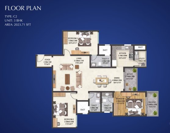 3BHK – 2023 – Sobha Indraprastha