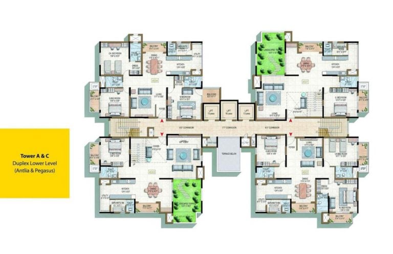 Tower AC Duplex Lower Level Salarpuria Sattva Magnificia