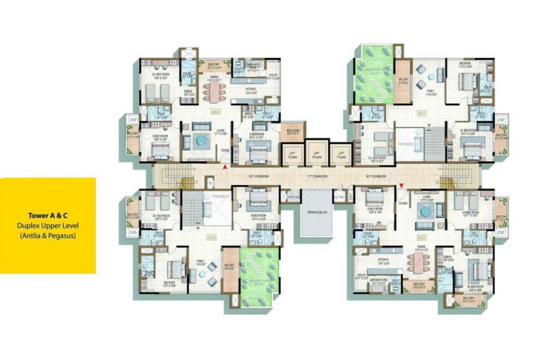Tower AC Duplex Upper Level Salarpuria Sattva Magnificia