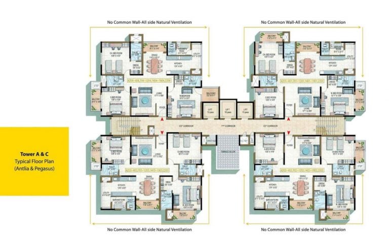Tower AC Typical Floor Plan Salarpuria Sattva Magnificia