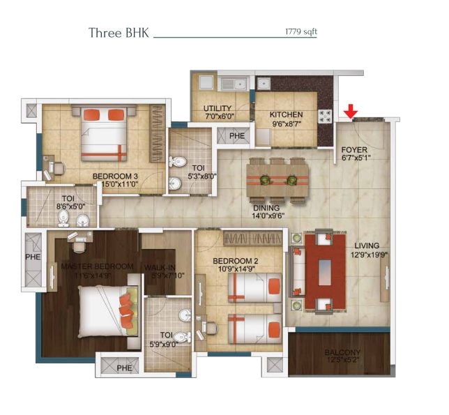 3 BHK – 1779 – Five Summits