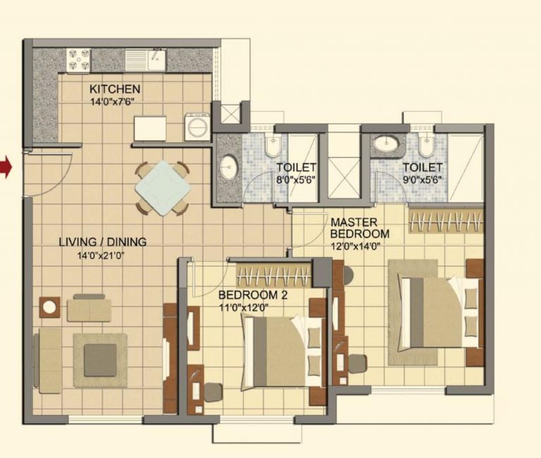 2-bhk-1118-prestige-lakeside-habitat