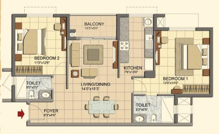 2-bhk-1195-prestige-lakeside-habitat