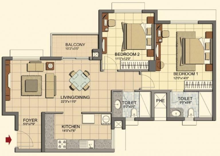 2-bhk-1216-prestige-lakeside-habitat