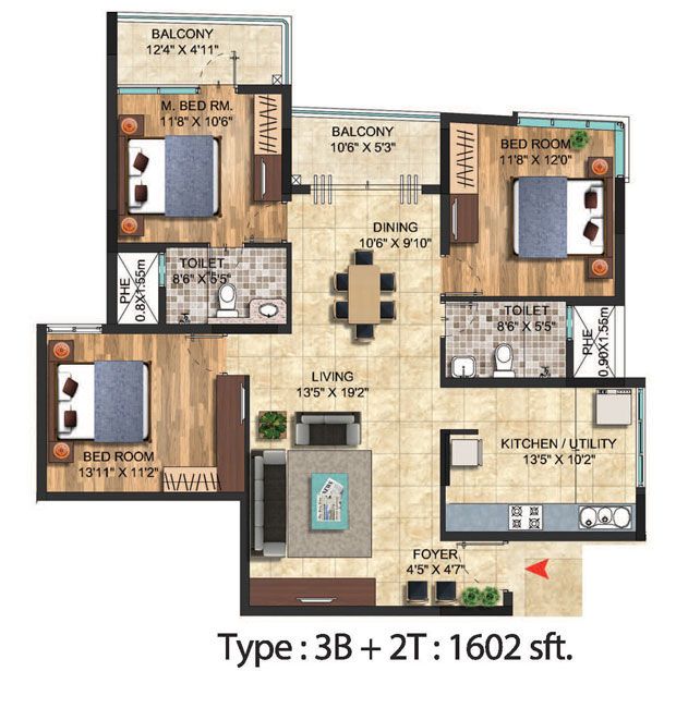 Robin 3 BHK 1602 Salarpuria Sattva Celesta