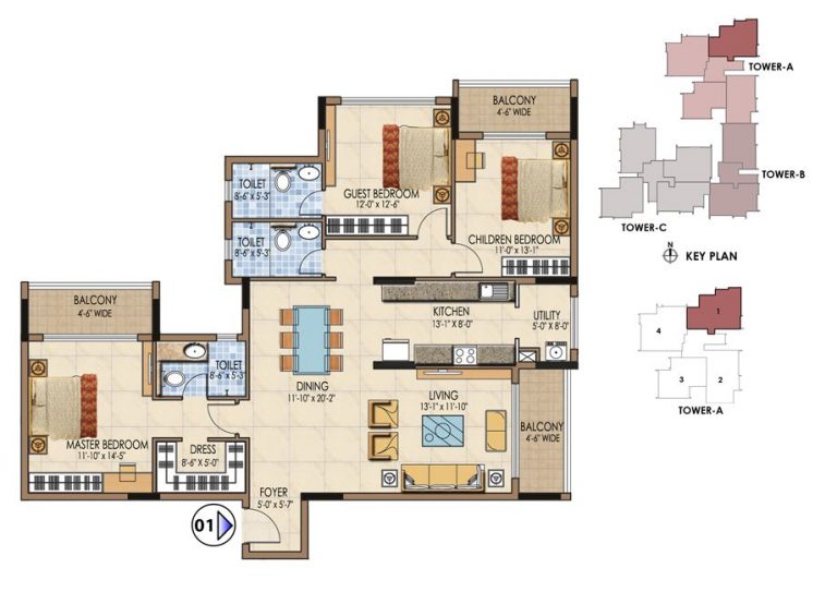 Sparrow 3 BHK Type1 Salarpuria Sattva Aspire