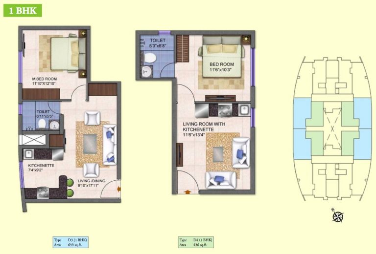 1 BHK 2 – Kolte Patil Mirabilis