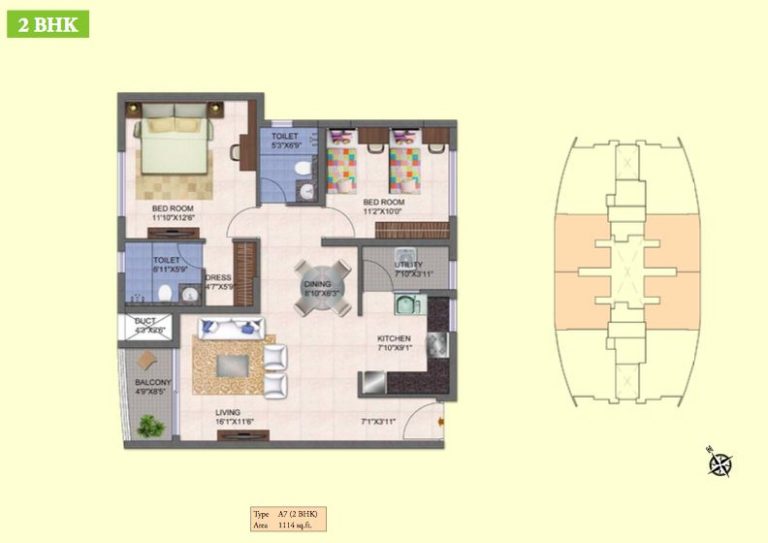 2 BHK – 1114 – Kolte Patil Mirabilis
