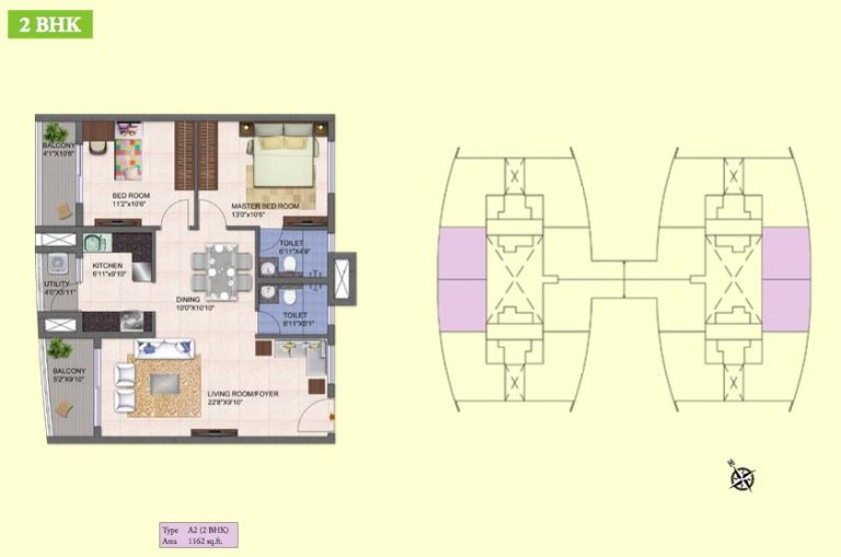 2 BHK – 1162 – Kolte Patil Mirabilis
