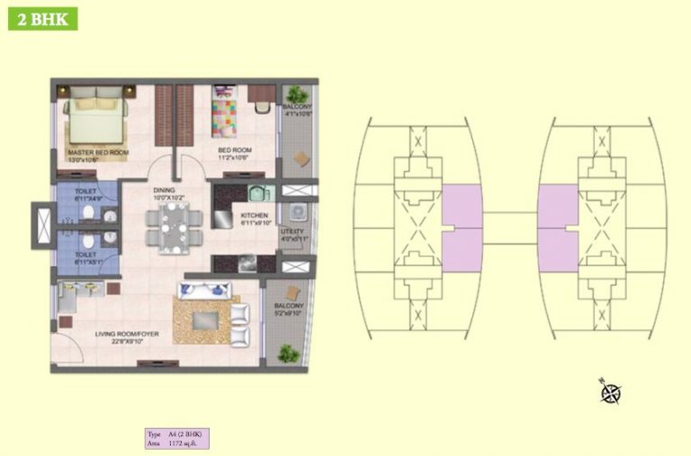 2 BHK – 1172 – Kolte Patil Mirabilis