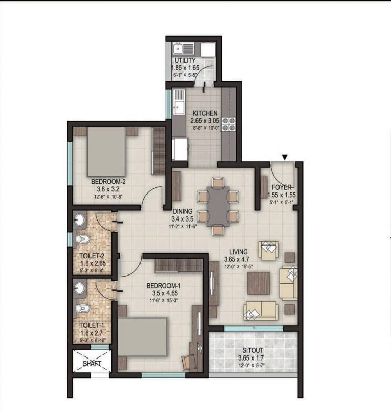 2-bhk-1366-sobha-silicon-oasis