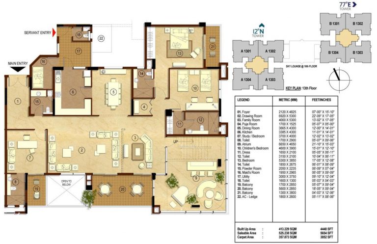 4 BHK Duplex + SR – 5654 – Lower Floor – RMZ Latitude