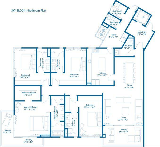 Sky Block – 4 BHK – Embassy Lake Terraces