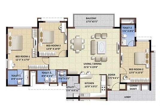 3BHK 1984 Purva Whitehall