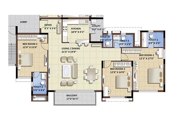 3BHK 2018 Purva Whitehall