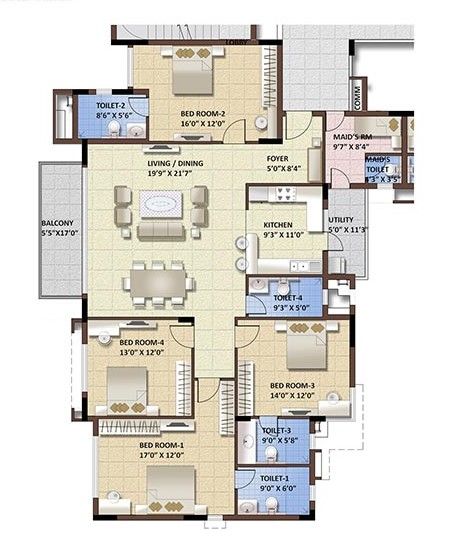 4BHK 2028 Purva Whitehall