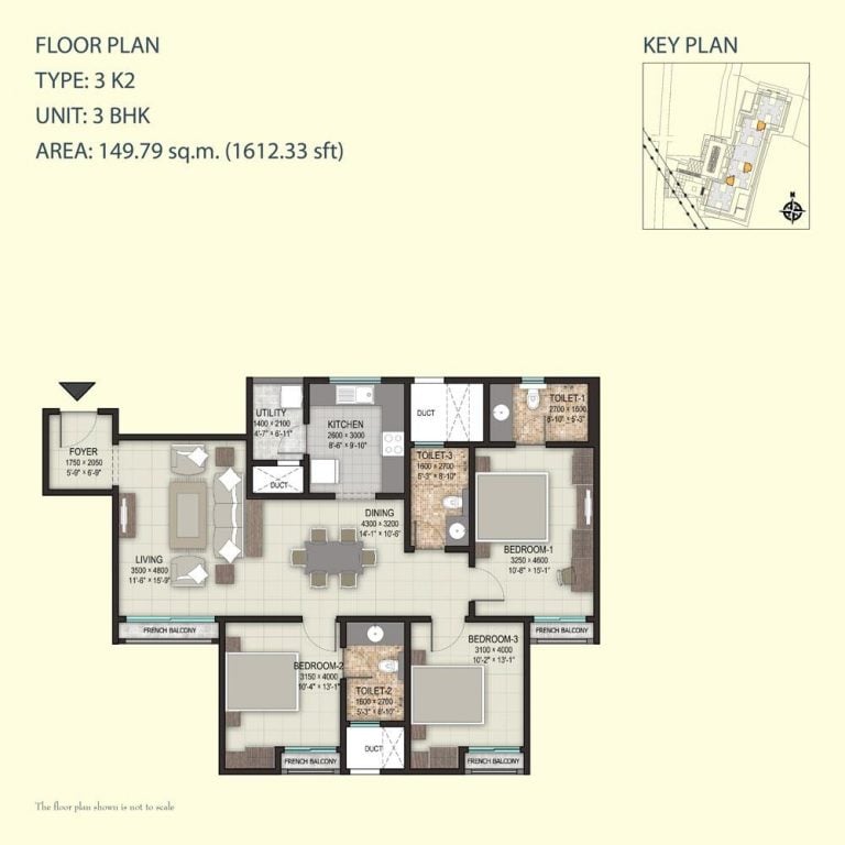 3BHK – 1612 – Sobha Valley View