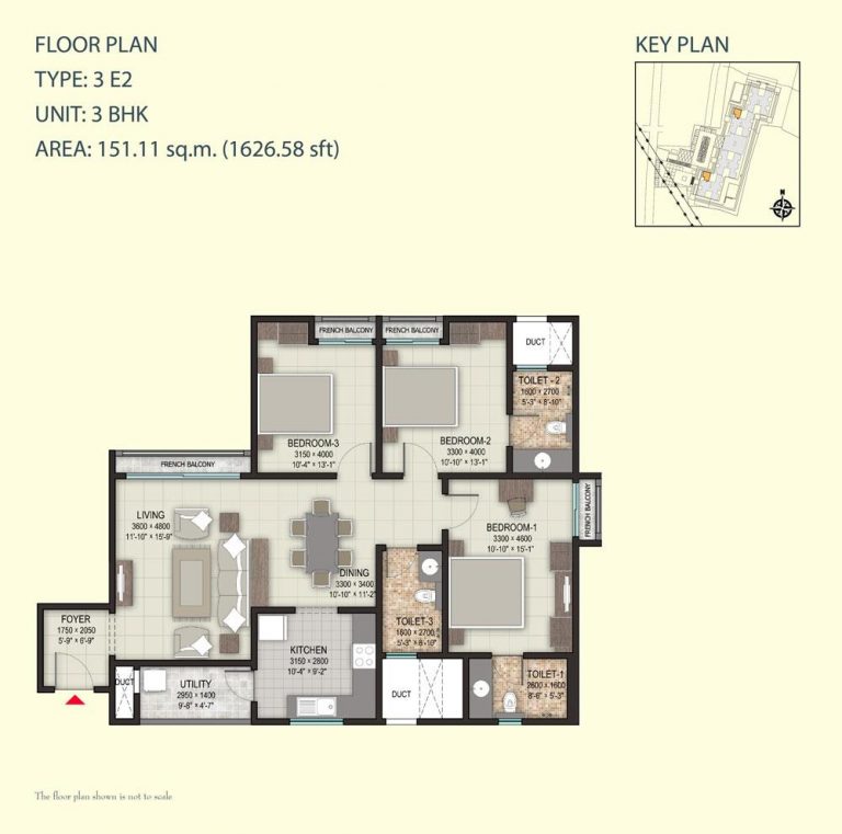 3BHK – 1626 – Sobha Valley View