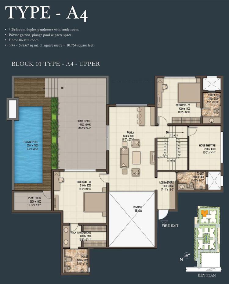 A4 upper – 4BHK – Sobha Morzaria Grandeur