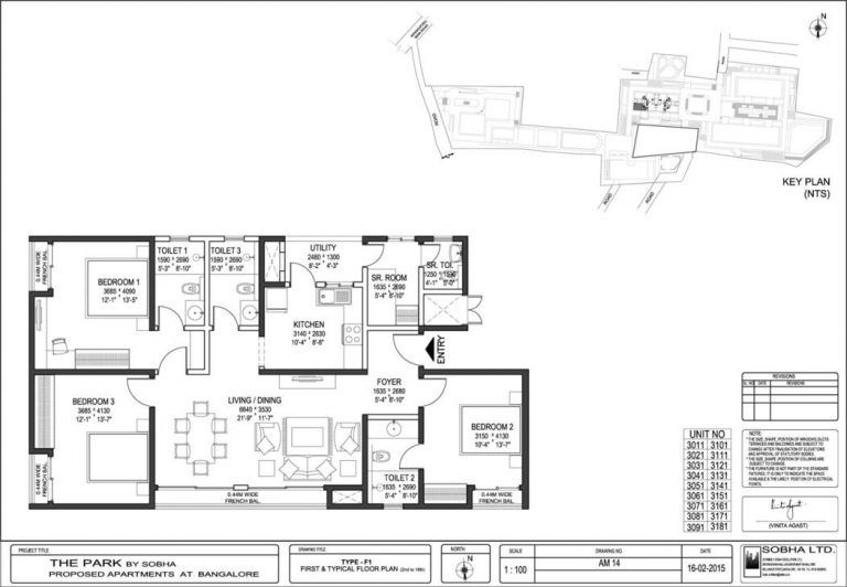 2BHK – F1 – Sobha The Park _ The Plaza
