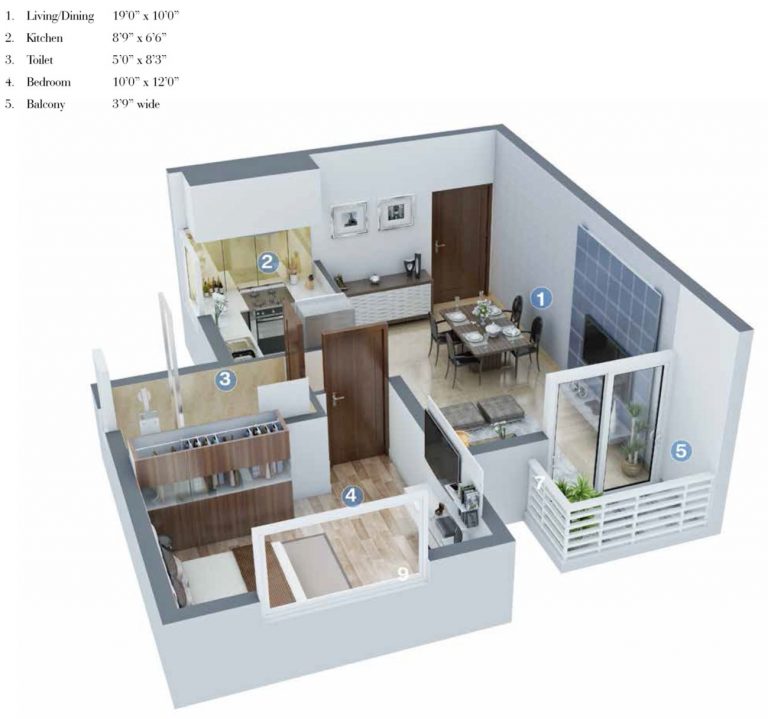 1 BHK 714 Salarpuria Sattva Cadenza