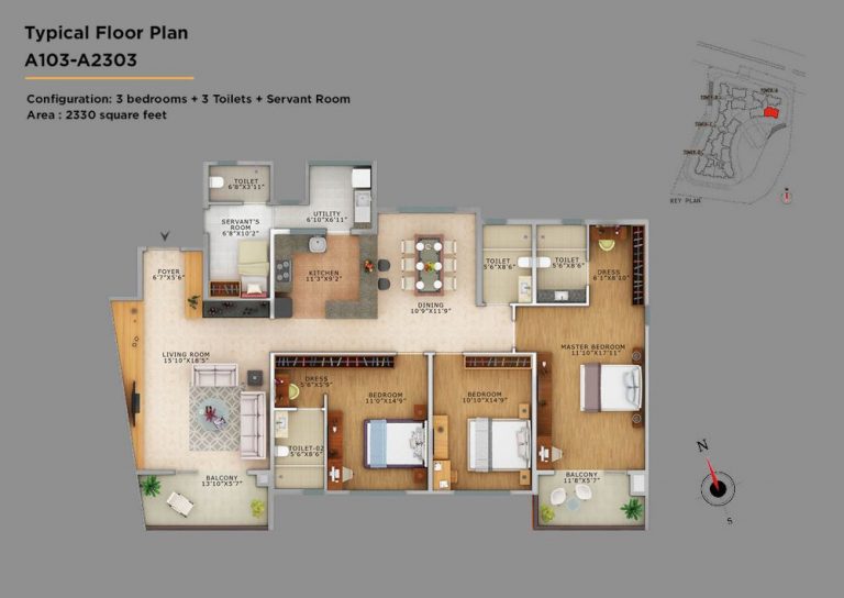 3BHK – 2330 – Vaswani Exquisite