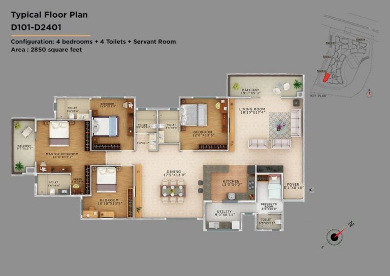 3BHK – 2850 – Vaswani Exquisite