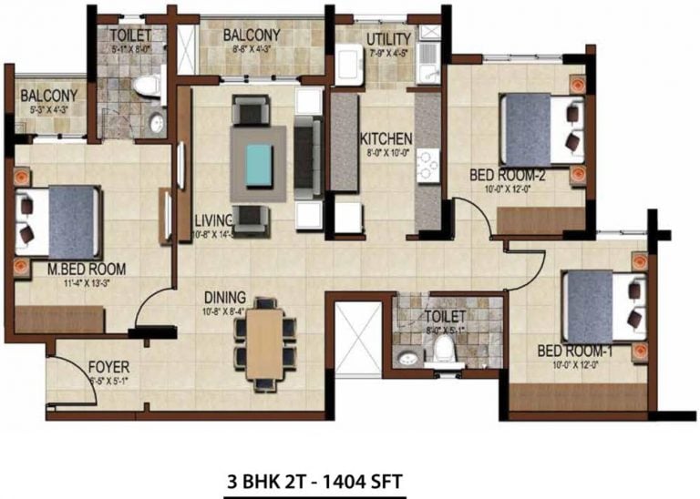 3BHK - 1404 Salarpuria Sattva East Crest
