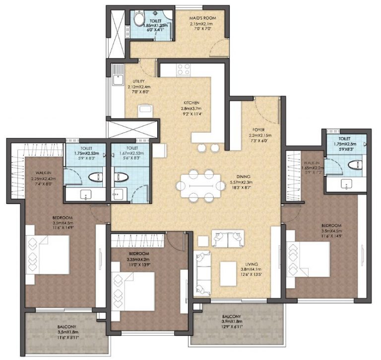 3 BHK – 2142 – Central Regency
