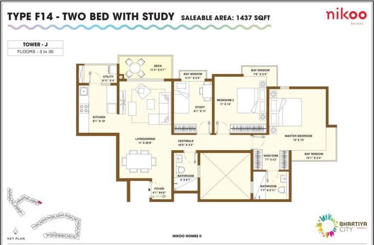 f14-2-bhk-study-nikoo-homes-phase-2