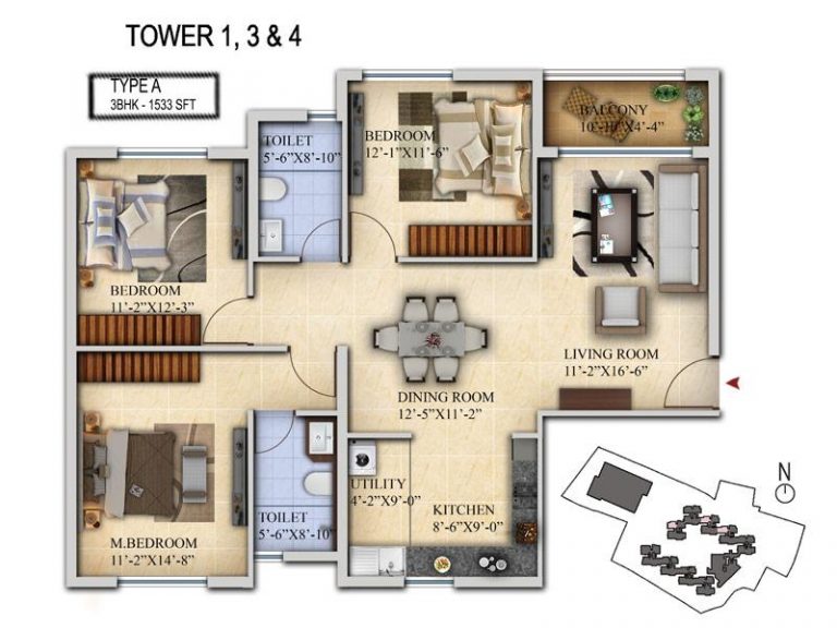 3BHK 1533 Salarpuria Sattva Divinity