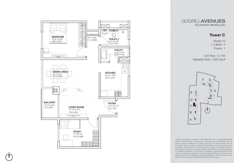 1.5 BHK – 1025 – Godrej Avenues