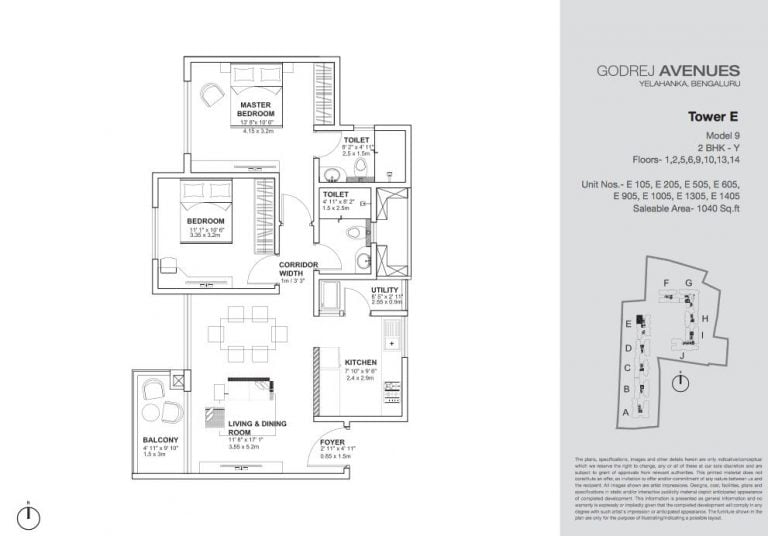 2 BHK – 1040 – Godrej Avenues