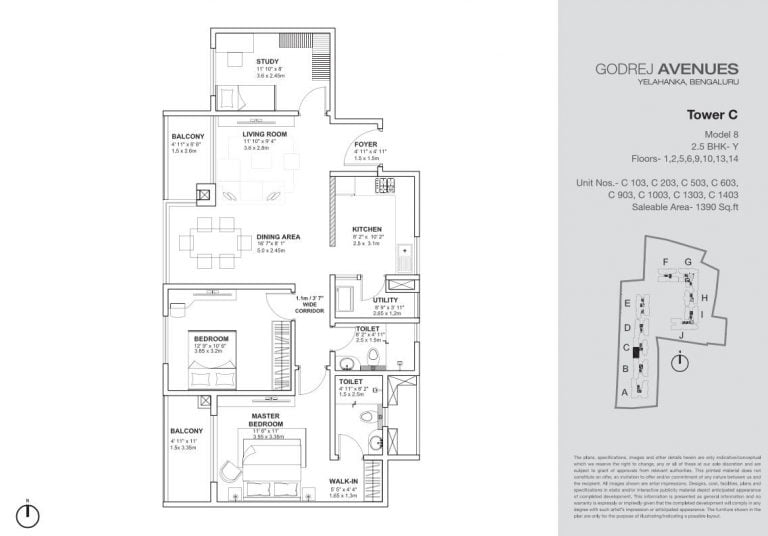 2.5 BHK – 1390 – Godrej Avenues