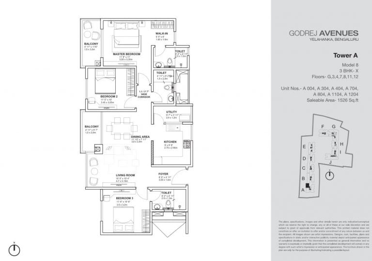 3 BHK – 1526 – Godrej Avenues