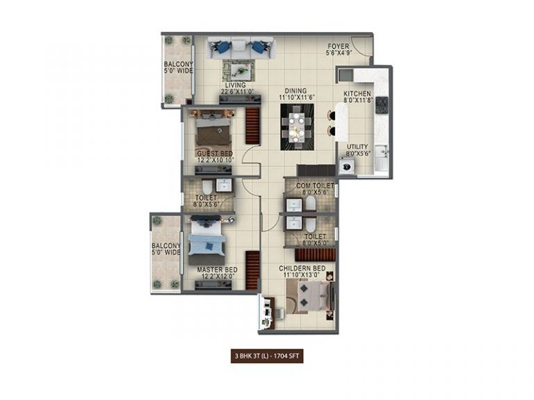 3 BHK 1704 Salarpuria Anugraha Altana