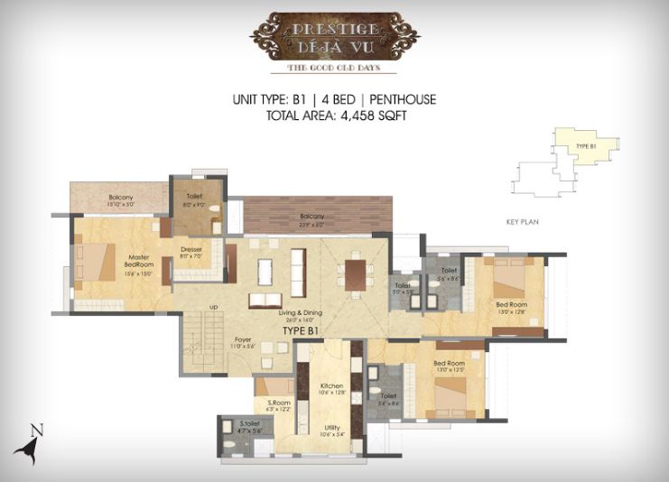 PH – 4BHK – 4458 – Prestige Deja Vu