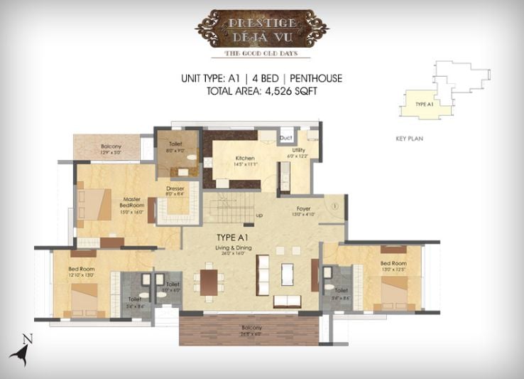 PH – 4BHK – 4526 – Prestige Deja Vu